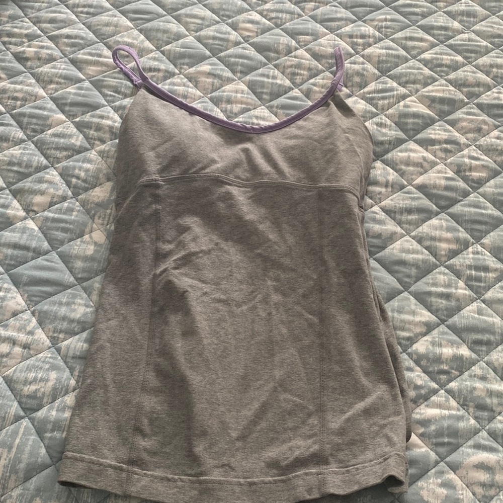 Lulu lemon grey and purple tank top size Sm